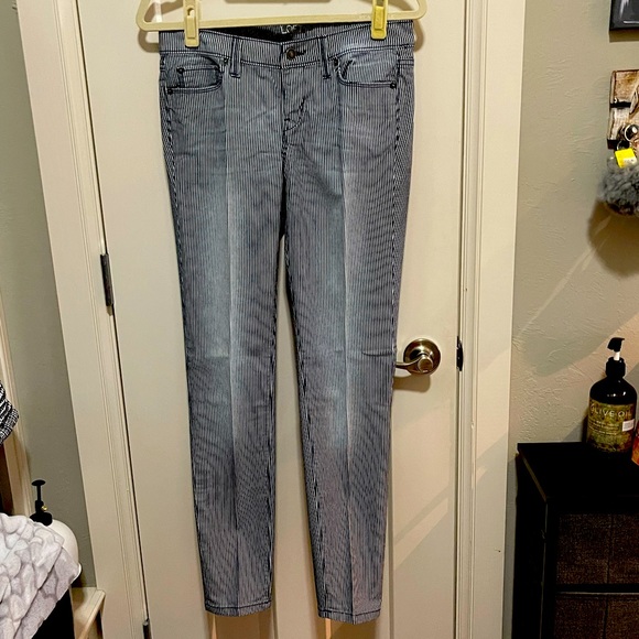 LOFT Denim - Loft modern skinny Jeans - size 4 - blue / white Stripe